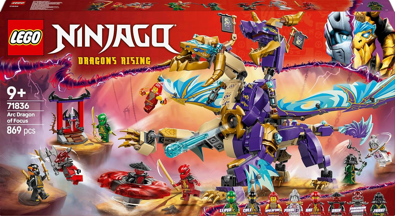 LEGO NINJAGO Lightbow Dragon - jouet avec 8 figurines et une roue Spinjitzu - jouet de construction ninja interactif pour garçons et filles à partir de 9 ans - idée cadeau pour les fans 71836 Jeux de construction Besuche den LEGO-Store