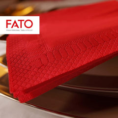 - Serviettes en papier jetables, idéales pour les déjeuners et les buffets décontractés, paquet de 50 serviettes, taille 33 x 33, 4 plis, 2 épaisseurs, rouge, papier 100 % pure cellulose, certifié Fsc.