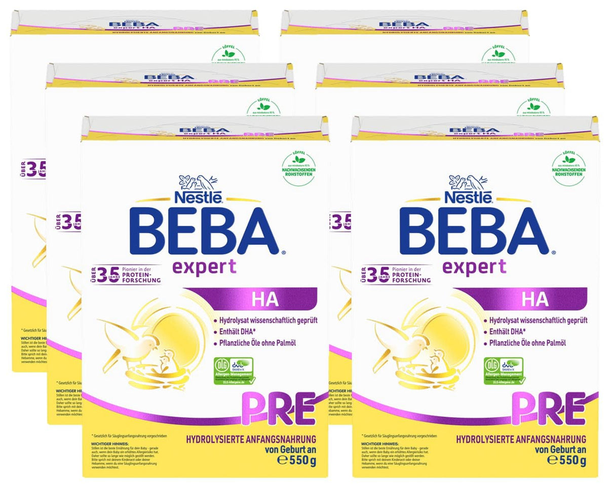 BEBA Nestlé BEBA EXPERT HA PRE Formula pentru sugari hidrolizată Mama si Copilul Naty Shop 6 x 550 grame