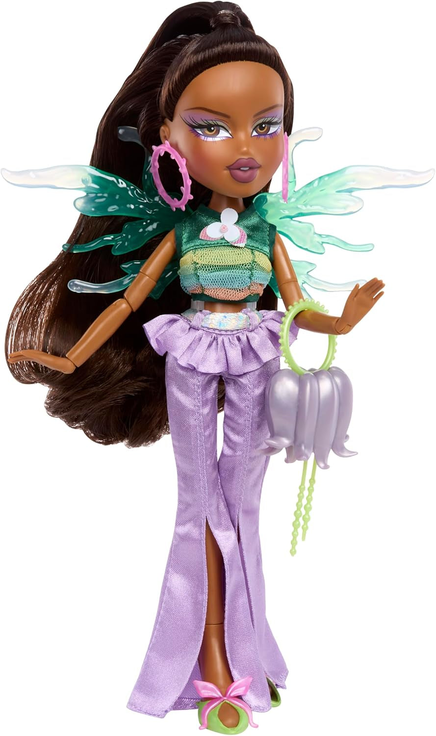 Bratz Fashion Pixiez Sasha Doll - Fantastique poupée de collection avec de la vraie mode et des accessoires, des ailes qui se transforment en bague