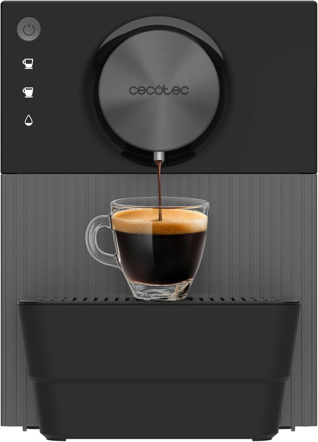 Machine à expresso compacte Cecotec Cremmaet Cube, 1350 W, système de pressage 10 g, système de pré-infusion, 19 bars, système thermobloc, 5 réglages de mouture, panneau de commande tactile