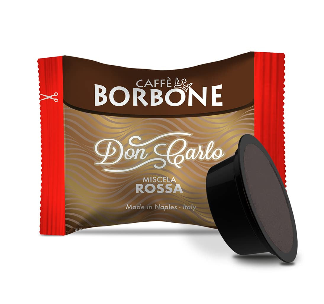 Caffè Borbone Kaffee Kapseln Don Carlo, Blue Mischung - 100 stück & Kaffee Kapseln Don Carlo, Rote Mischung - 100 stück - Compatible avec Kaffeemaschinen der Marke Lavazza®* A Modo Mio®*