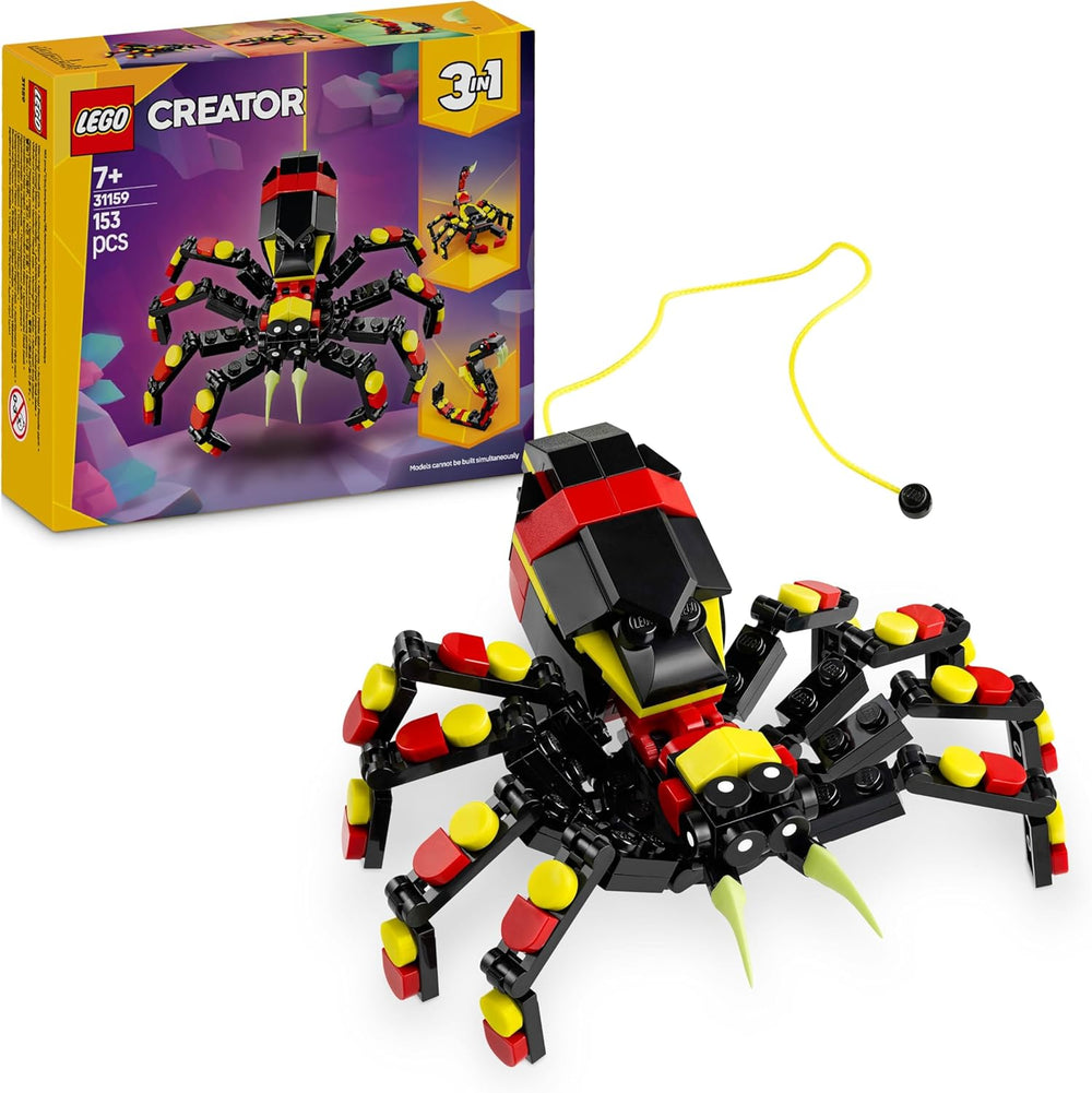 LEGO Creator 3in1 Wilde Tiere : Überraschungspinne - Spielzeug zum Bauen in a eine Skorpion Figur ord Schlange - Bauset mit 3 Modellen - Geschenk für Young and Mädchen ab 7 Jahren 31159