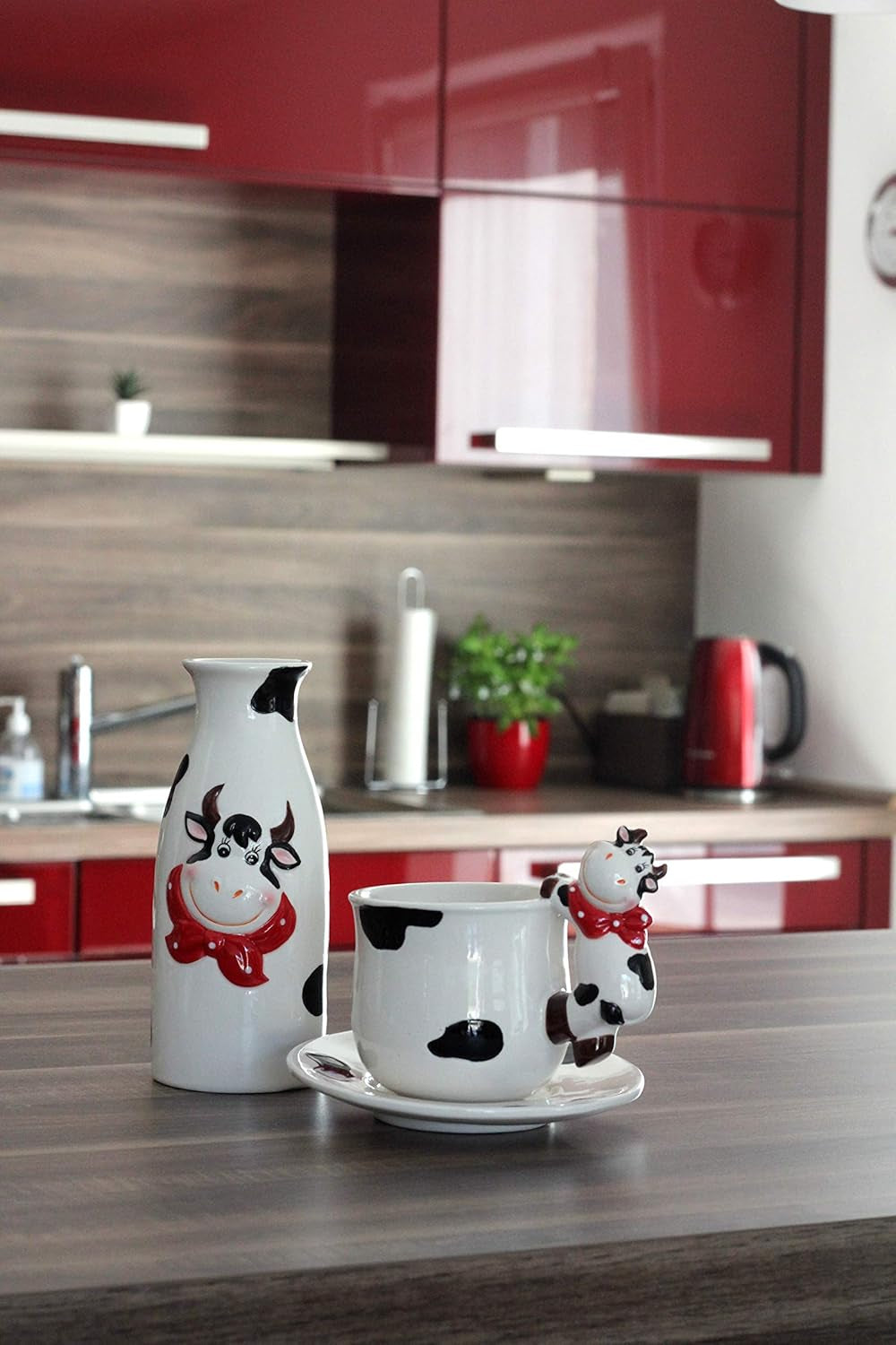 Boîte de rangement en céramique pour vache Dekohelden24, env. 12 x 11 x 20,5 cm, 20 boîtes de conservation alimentaire Naty Shop