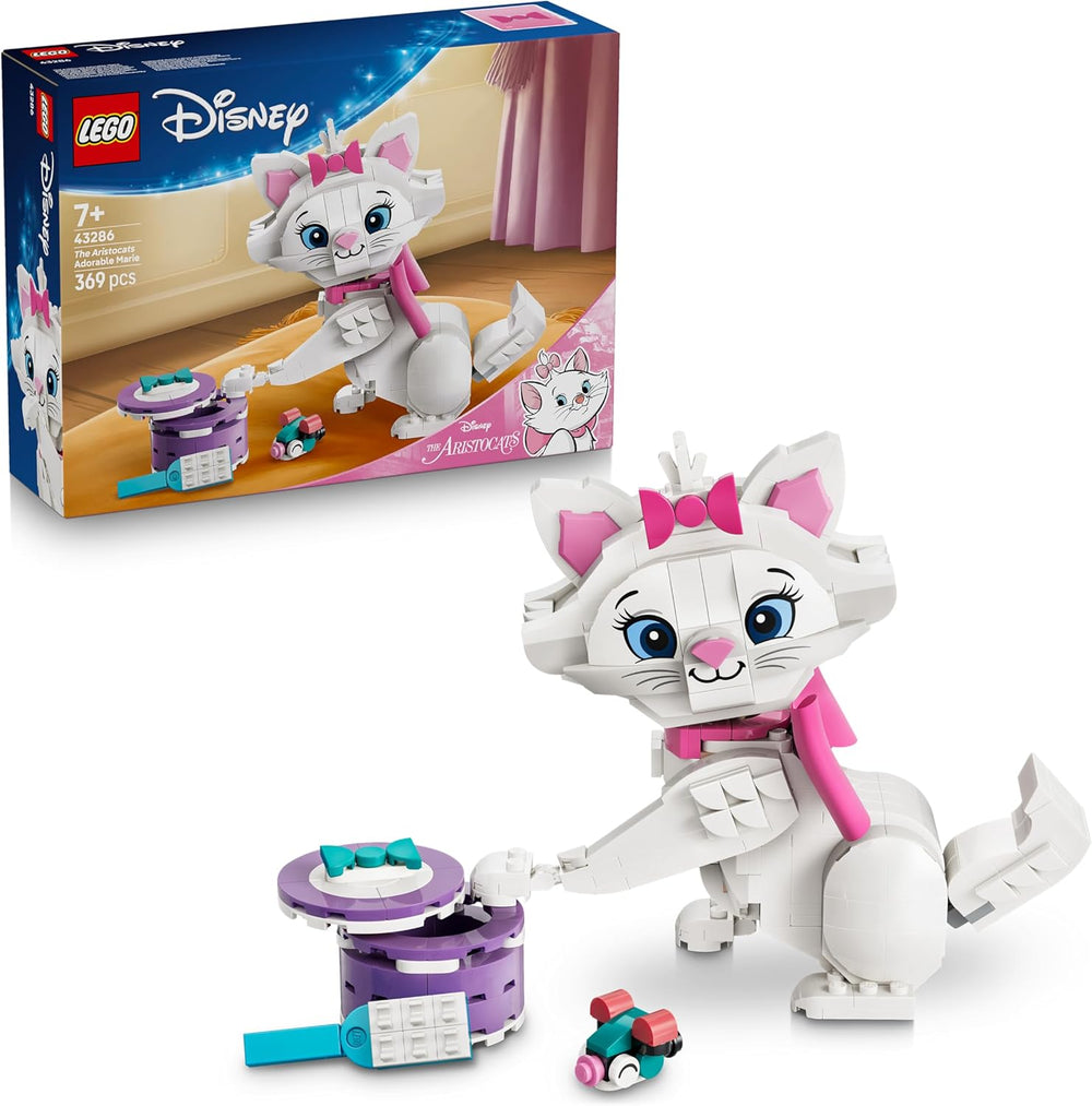 LEGO ǀ Disney Aristochats : Bezaubernde Marie - Spielzeug Katzenfigur mit Zubehör - inkl. Boucle textile - Décoration DIY pour enfants - Passe pour les filles à partir de 7 ans et leurs fans - 43286