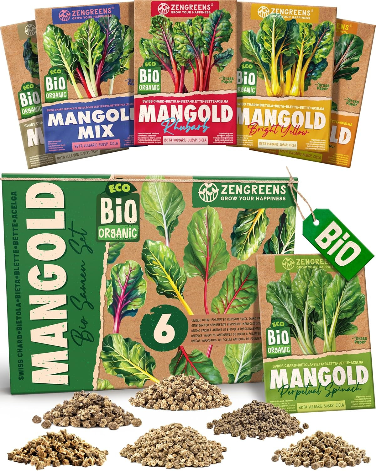 Graines de basilic biologiques dans un ensemble de 6 - 6 graines de basilic pour une culture facile dans le jardin, le balcon ou le parterre surélevé - Graines de plantes - Semis