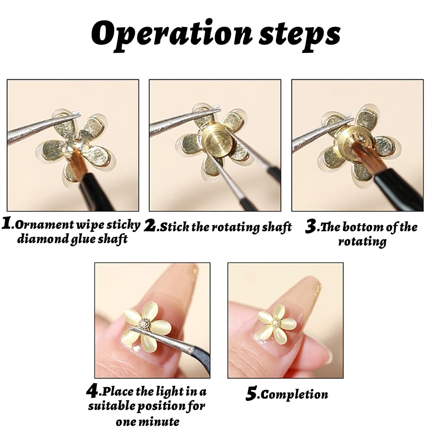 Breloque rotative pour Nail Art, 20 pièces, breloques rotatives pour ongles, roulement rotatif pour Nail Art, bricolage, artisanat, accessoires