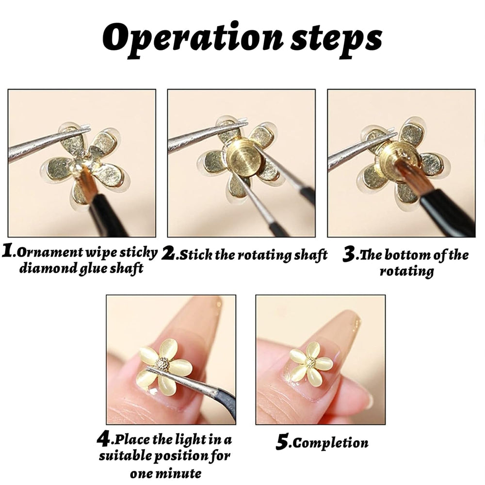 Breloque rotative pour Nail Art, 20 pièces, breloques rotatives pour ongles, roulement rotatif pour Nail Art, bricolage, artisanat, accessoires