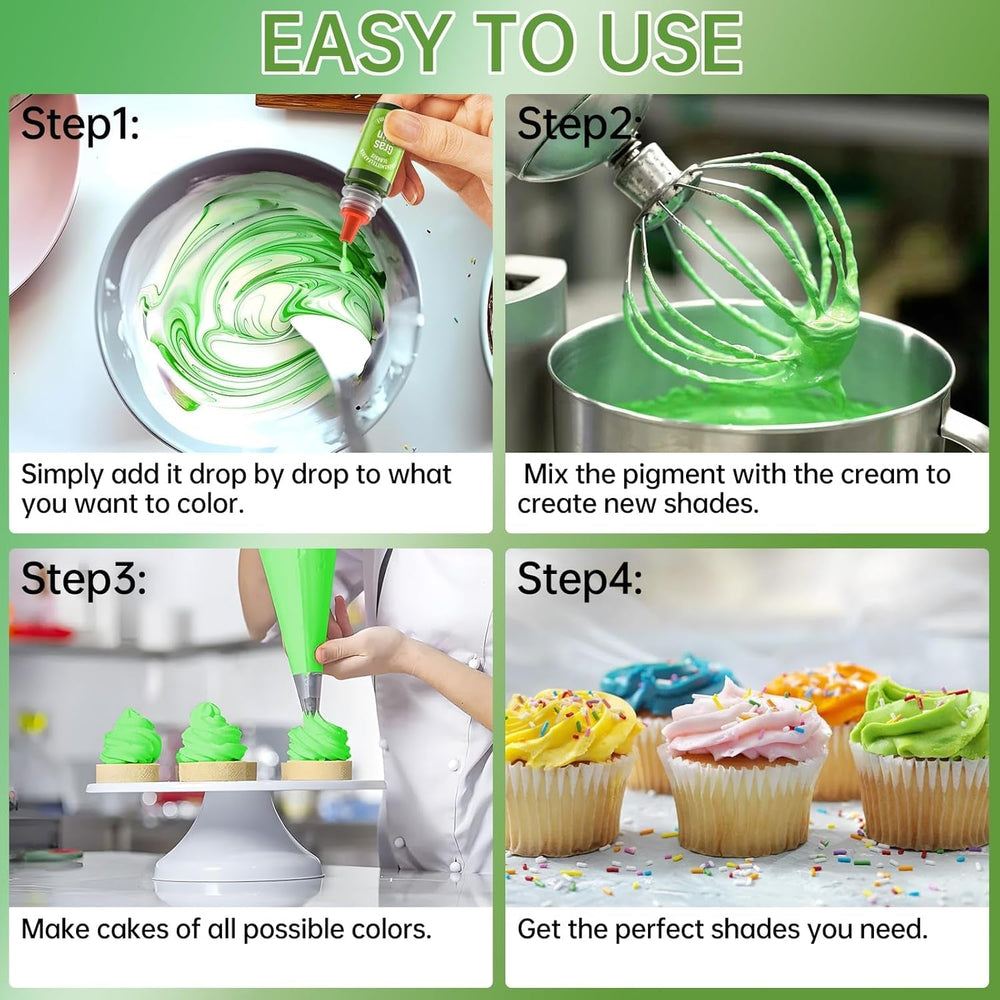 Colorant alimentaire liposoluble, 10 couleurs de colorant alimentaire à base d'huile pour la décoration de gâteaux au chocolat, ensemble de colorants alimentaires hautement concentrés pour fondant, cupcake, pâtisserie, colorant alimentaire - 6 ml chacun