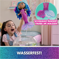 DREAMWORKS GABBY'S DOLLHOUSE – Sing & Shine Meerjungfrau Gabby, 35 cm grande poupée avec lumière et effets sonores, allemand, pour enfants de 3 ans