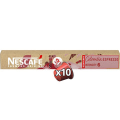 NESCAFÉ Farmers Origins Colombia Espresso Entkoffeiniert 6 x 10 Capsules de café - Capsules de café pour machines Nespresso