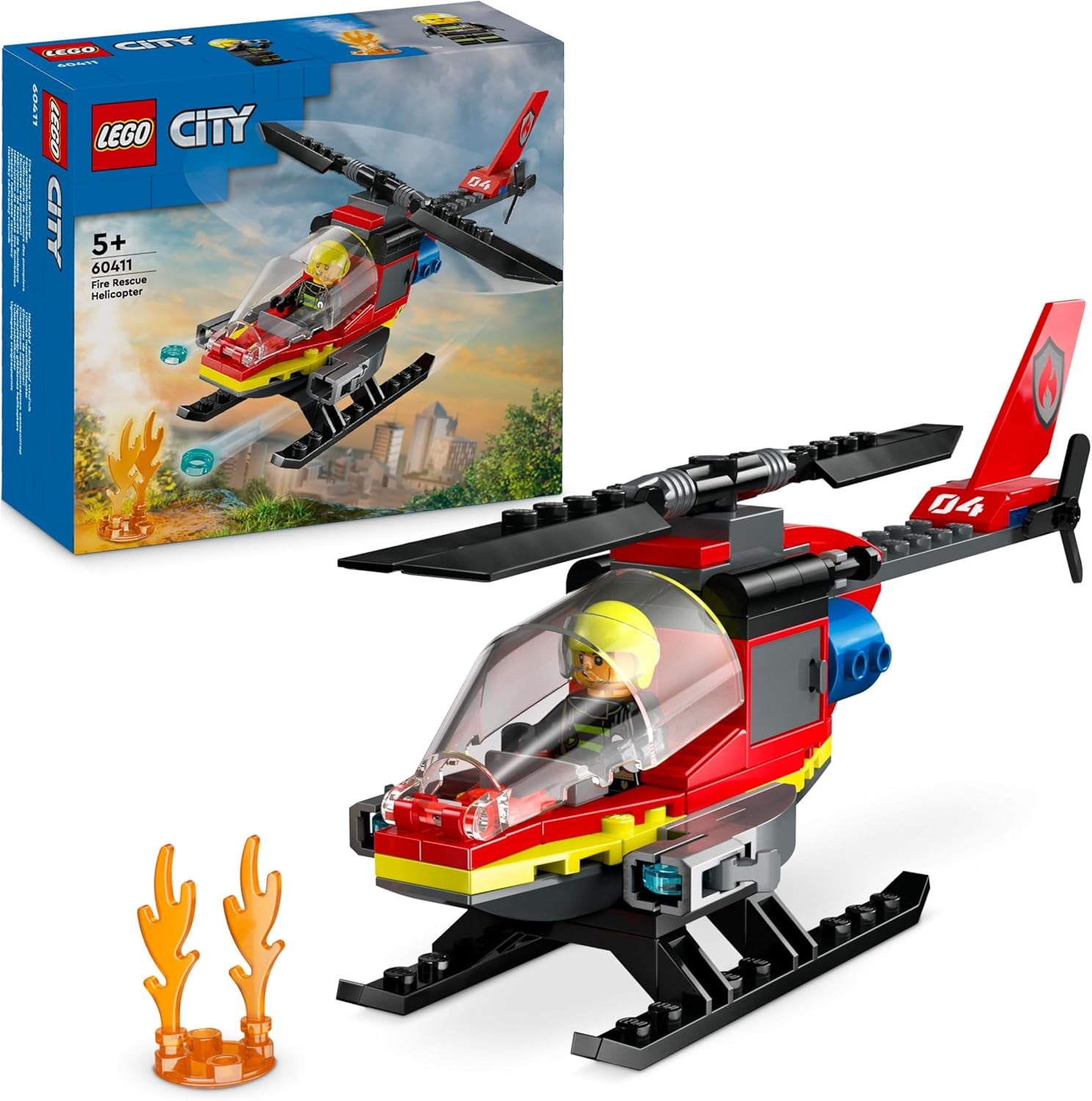 LEGO 60373 City Feuerwehrboot, jeu, l'eau dans l'eau, avec Rennboot, 3 figurines et Jetpack, Feuerwehr-Boot-Spielzeug conçu pour les jeunes et les filles à partir de 5 ans