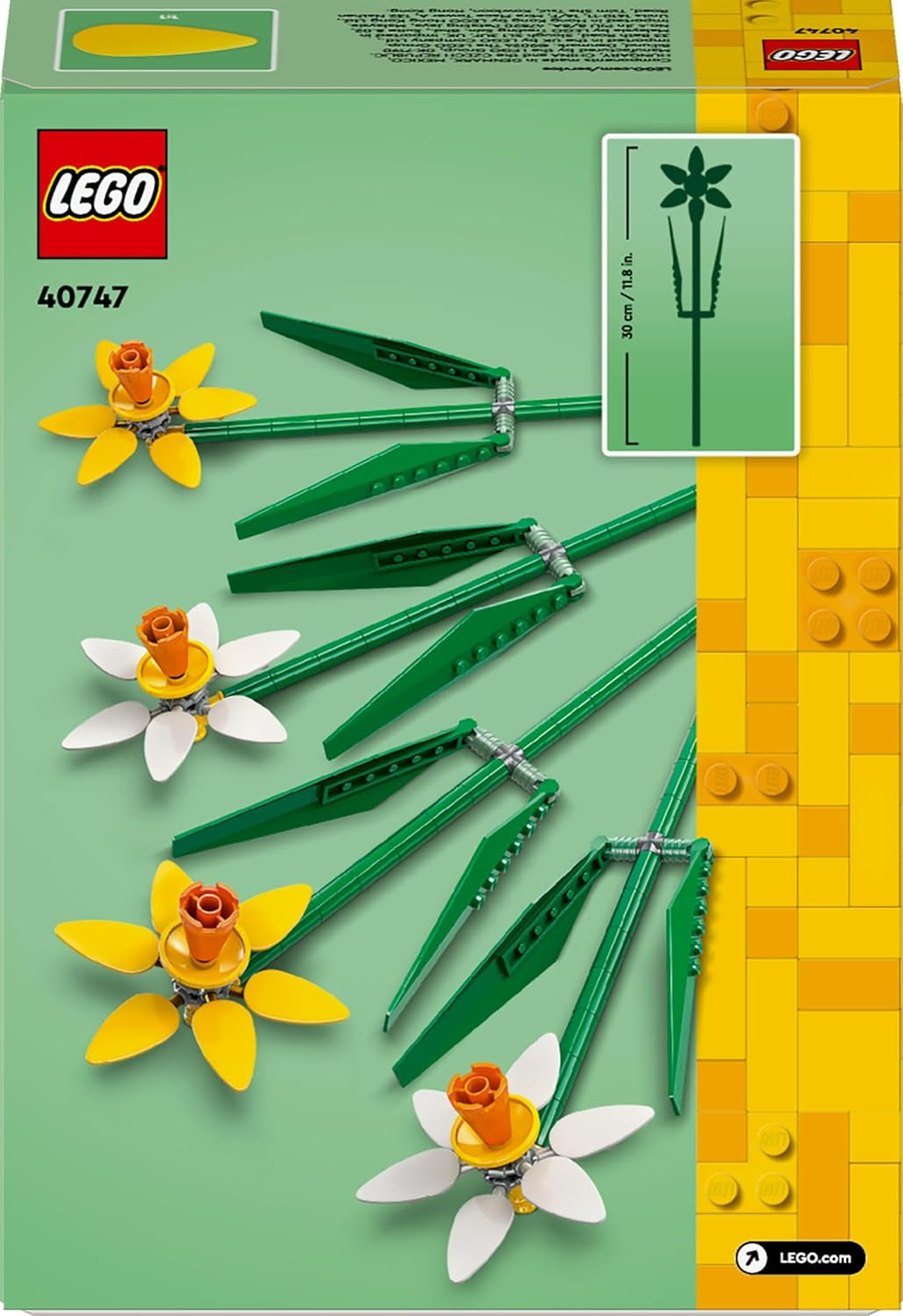 Jonquilles LEGO Botanicals - Cadeaux de Pâques pour filles et garçons - Fleurs artificielles pour enfants - Bouquet de fleurs comme décoration de chambre ou de bureau - Cadeau pour femme - 40747 Jeux de construction Besuche den LEGO-Store