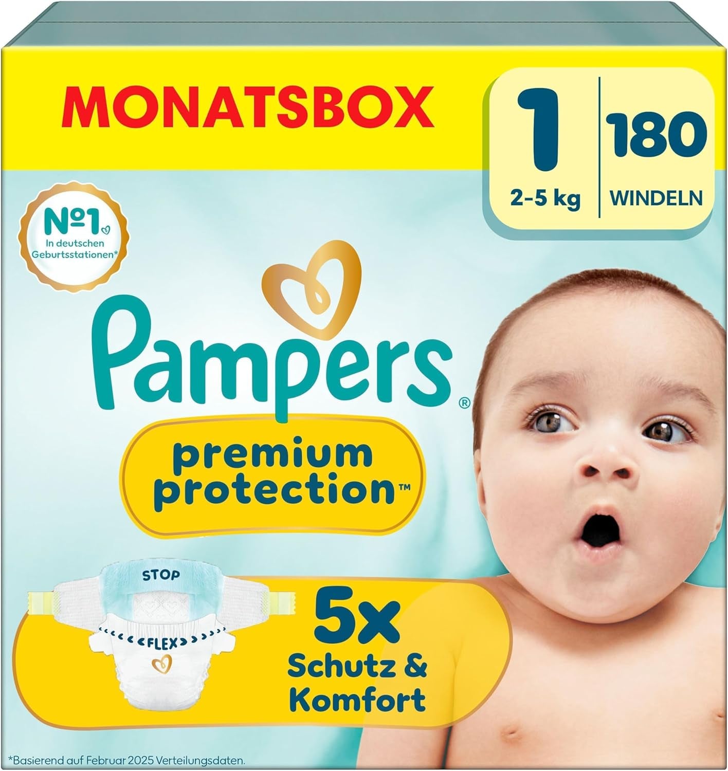 Pampers Premium Protection Taille 6, 144 couches, 13 kg-18 kg, notre protection n°1 contre la peau et les fuites