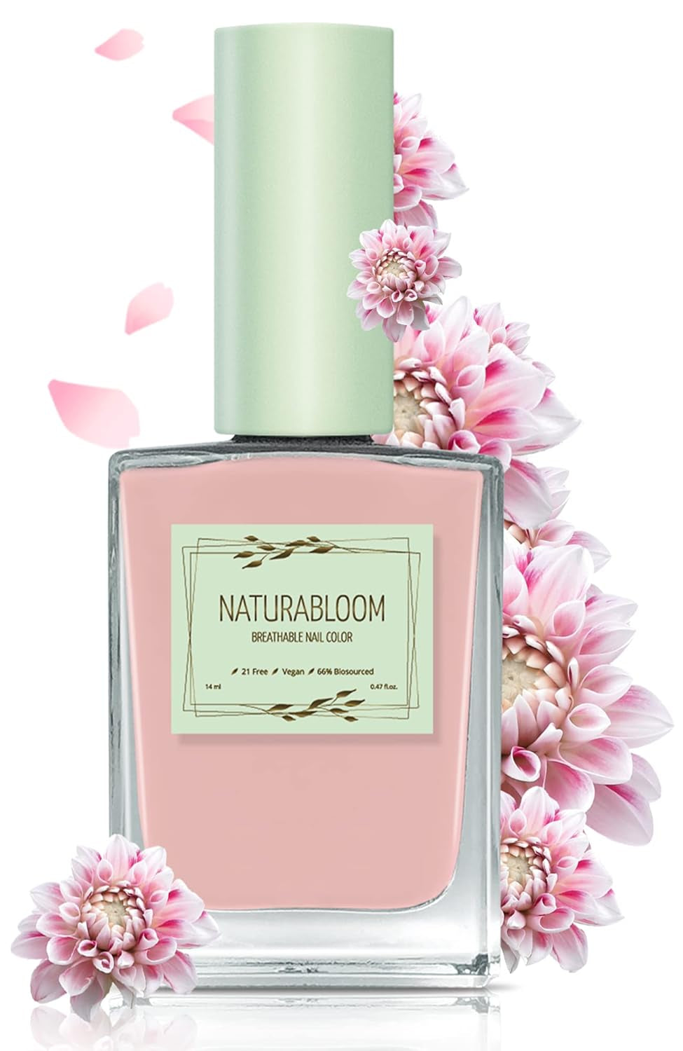 Oja coral cu uscare rapidă (Burnt Coral) - ojă naturală cu formulă vegană - respirabilă, sustenabilă și de lungă durată, 14 ml