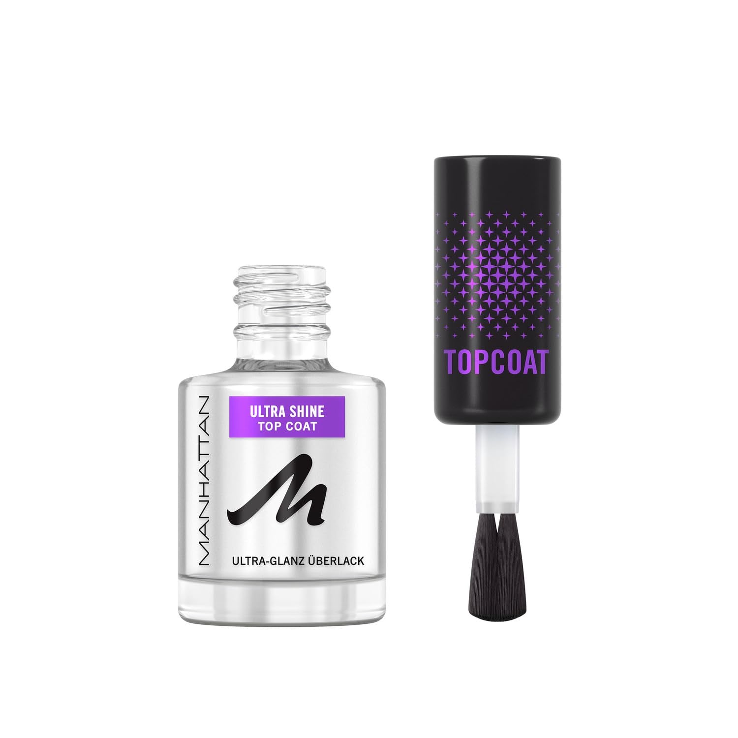 Manhattan Nail Top Coat Ultra Shine, top coat transparent au fini brillant pour une manucure longue durée, 12 ml