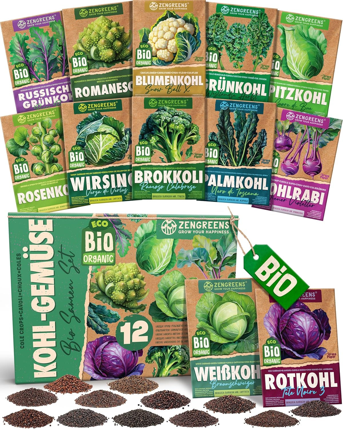 Bio Wintergemüsesamen Im 20Er Set - 20 Winter Gemüse Samen Für Den Einfachen Anbau Im Garten, Balkon Oder Hochbeet - Pflanzensamen - Saatgut