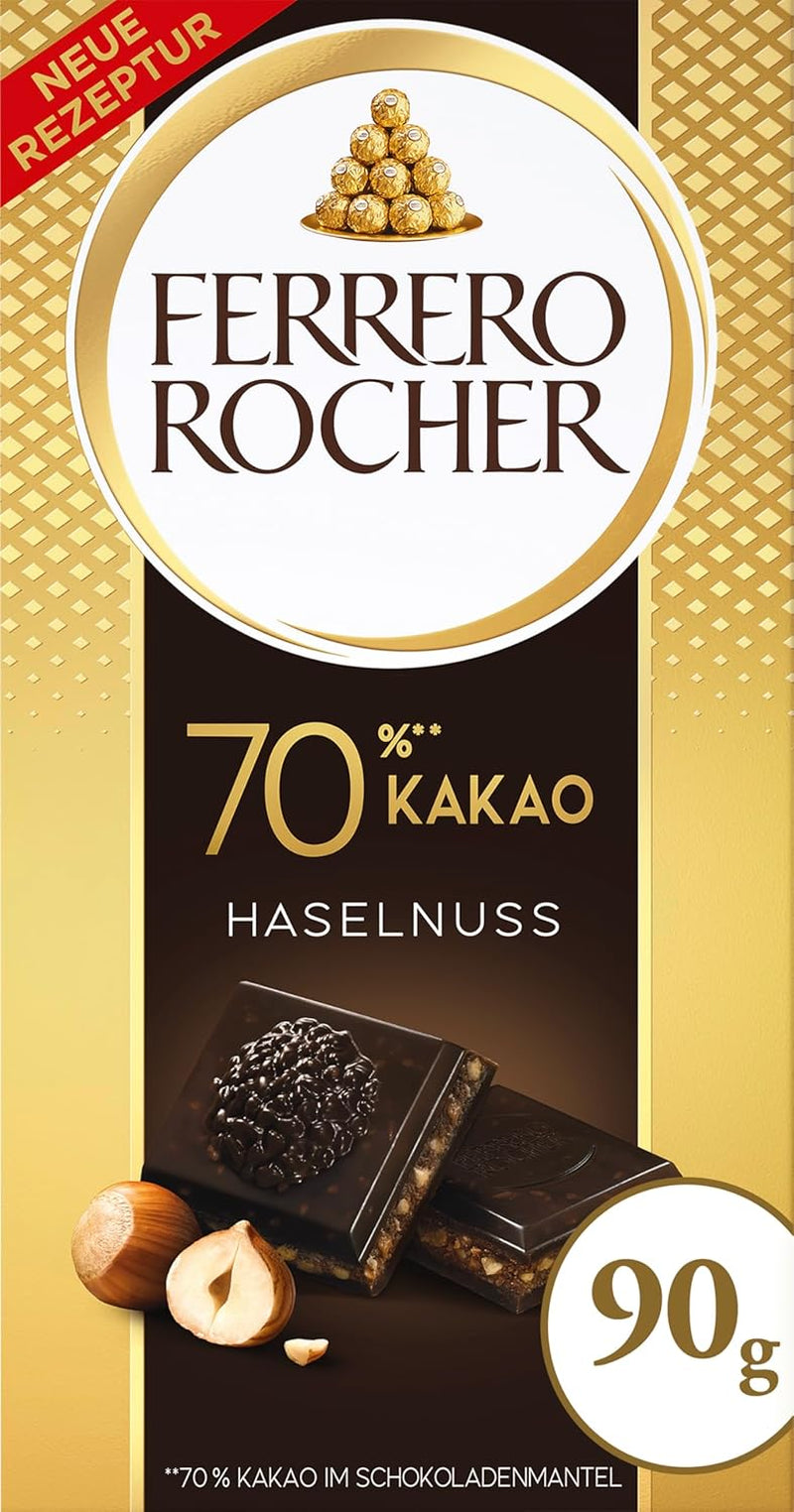 Barre Ferrero Rocher - Chocolat Blanc aux Noisettes - Cadeau de Saint Valentin pour Elle et Lui - 1 Barre de Chocolat x 90g