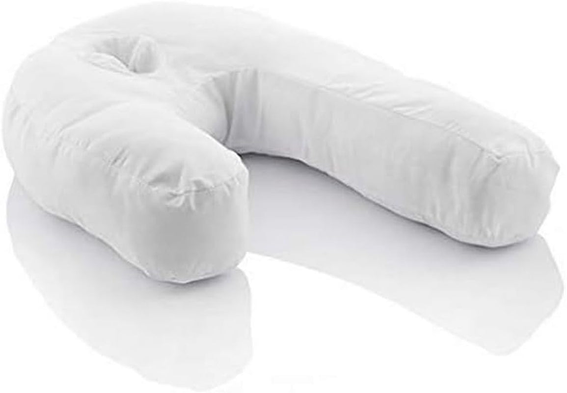 Innovagoods - Pernă ergonomică în formă de U pentru somn lateral, Ideală pentru sarcină, Promovează respirația liniștită, Reduce sforăitul, Bumbac și poliester, Alb, 39 X 57 X 14 Cm Perne ortopedice cervicale Naty Shop Titlu implicit