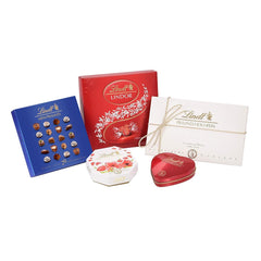 Coffret cadeau praliné au chocolat Lindt | 477g | 5 boîtes de pralines Lindt dans les variantes : Exquis, Mini Praliné, Cadeau LINDOR, Petit Merci, Du Coeur | Cadeau praliné | Cadeau chocolat