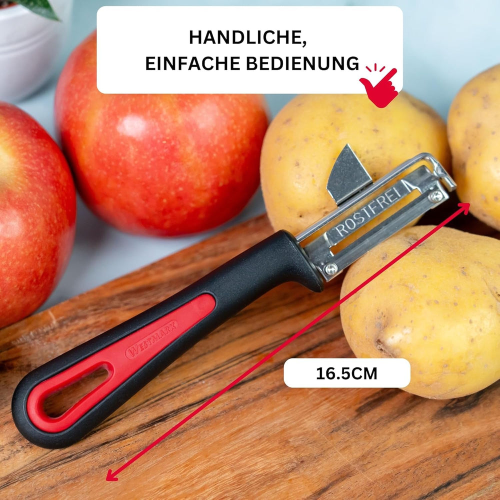 Westmark 29092270 Sparschäler Gallant, PP/Tpe/Edelstahl, Schwarz/Rot, 16,5 x 3,7 x 2 cm éplucheur Naty Shop
