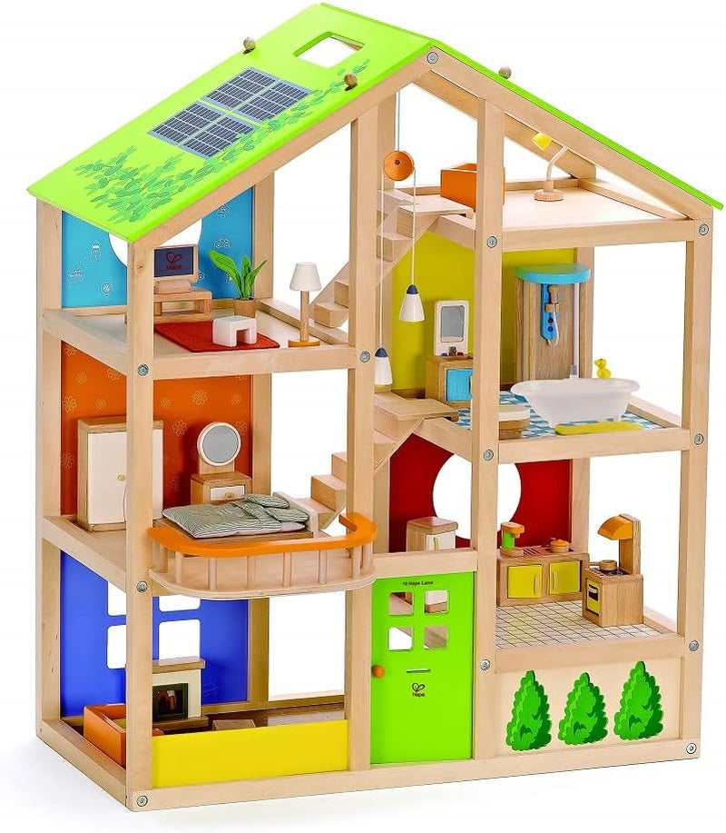 Hape E3401 Four Seasons House, Meublé et E3500 - Famille de poupées, peau claire