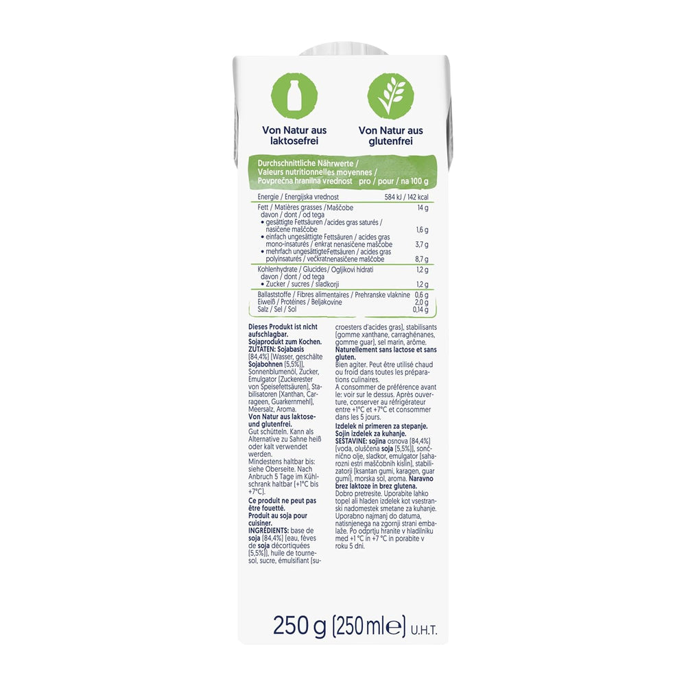 Alpro Cooking Soya – Vegan Kochcreme aus Soya au goût neutre pour plats chauds et froids – 15 x 250 ml