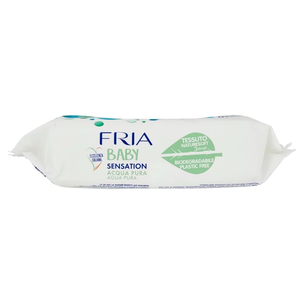 Lingettes à langer Baby Sensation à l'eau pure, formule à 98% d'eau purifiée avec effet nettoyant pour la peau, testées dermatologiquement, pack économique Lingettes humides pour bébé Naty Shop