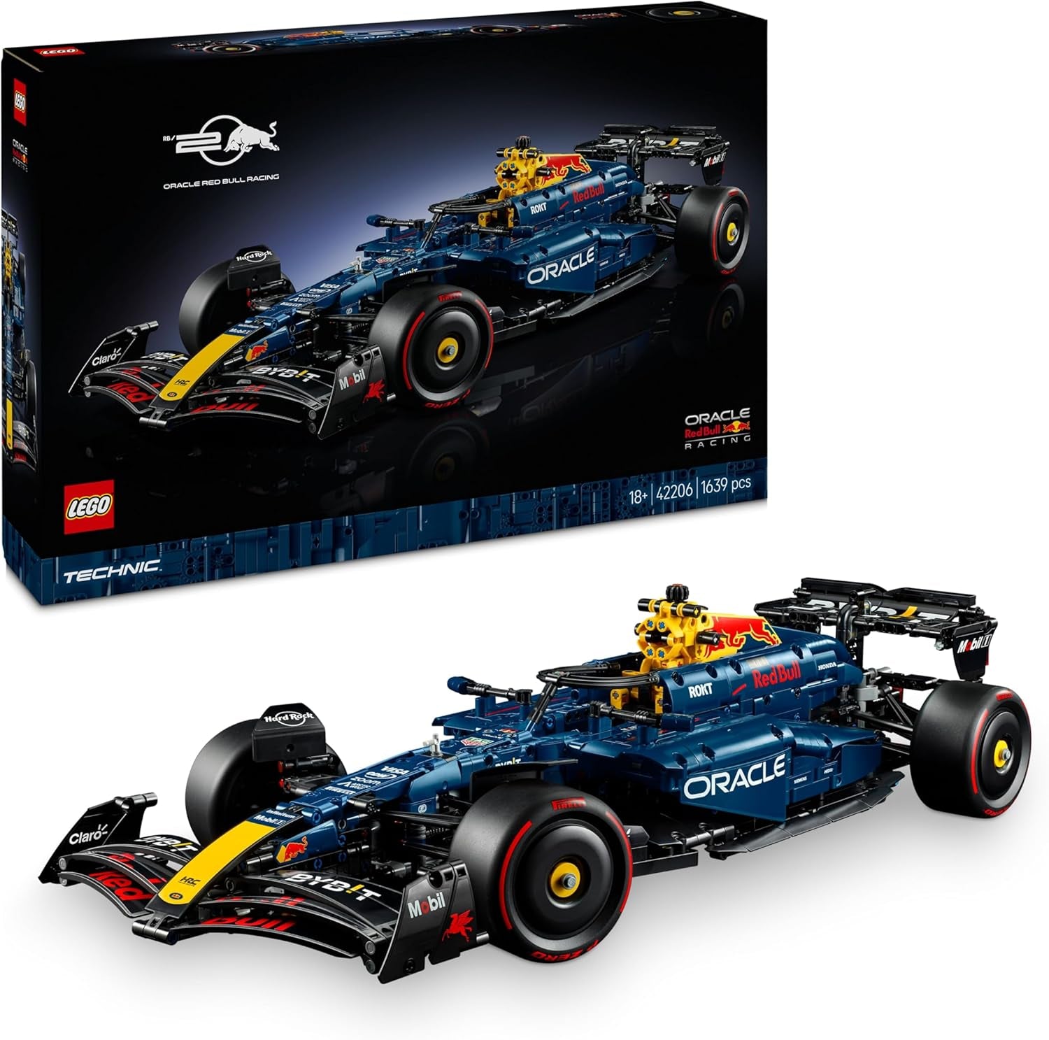 LEGO Technic Oracle Red Bull Racing RB20 F1 Rennauto Modell - Formel 1 Bauset zum Sammeln - V6-Motor, Getriebe, Lenkung & DRS in Maßstab 1:8 - Giftidee for Erwachsene & Teenager 42206