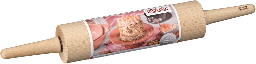 Original Kaiser Rouleau à pâtisserie classique 47 x 6,5 cm, rouleau à pâte, rouleau à pâtisserie, bois de hêtre, roulement lisse, large surface de roulement, beige