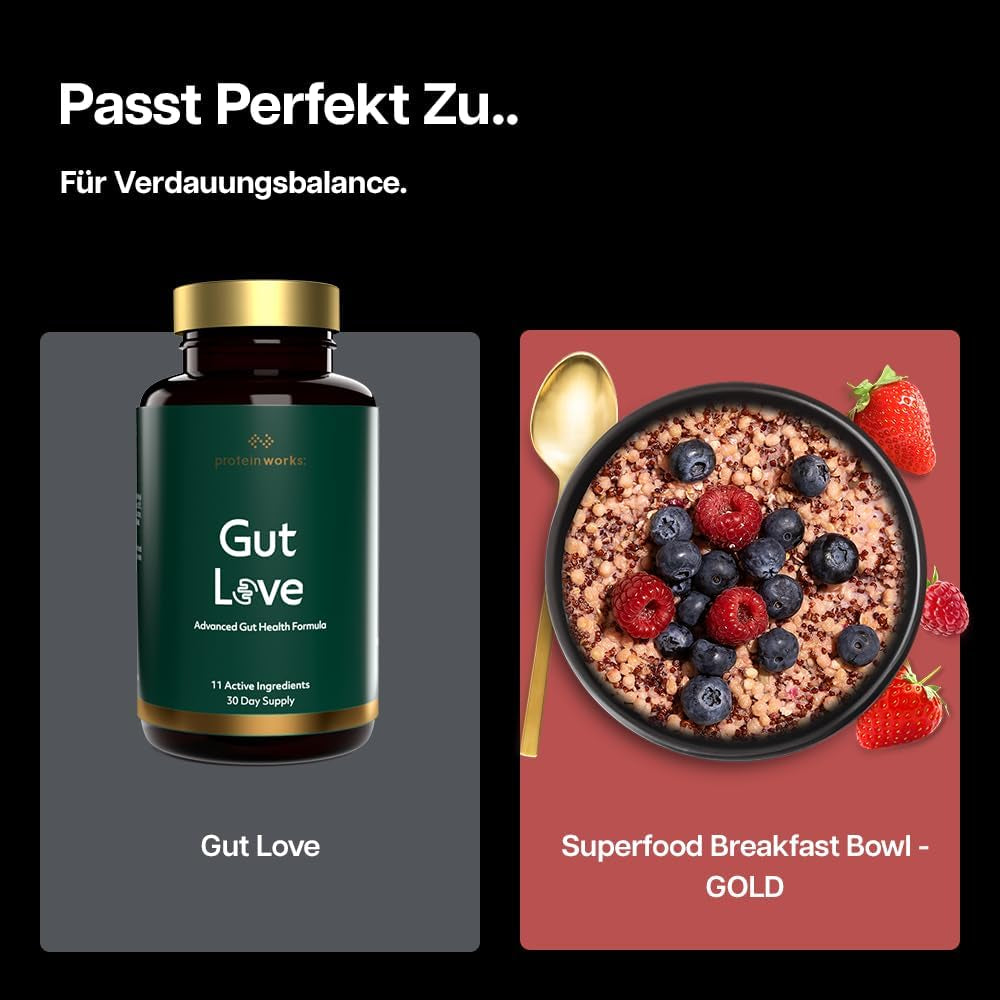 Les protéines fonctionnent | Superfood Breakfast - GOLD Innovation, céréales primées, muesli protéiné, riche en nutriments avec céréales, graines et avoine, riche en fibres, pomme et cannelle, 10 portions, 600 g