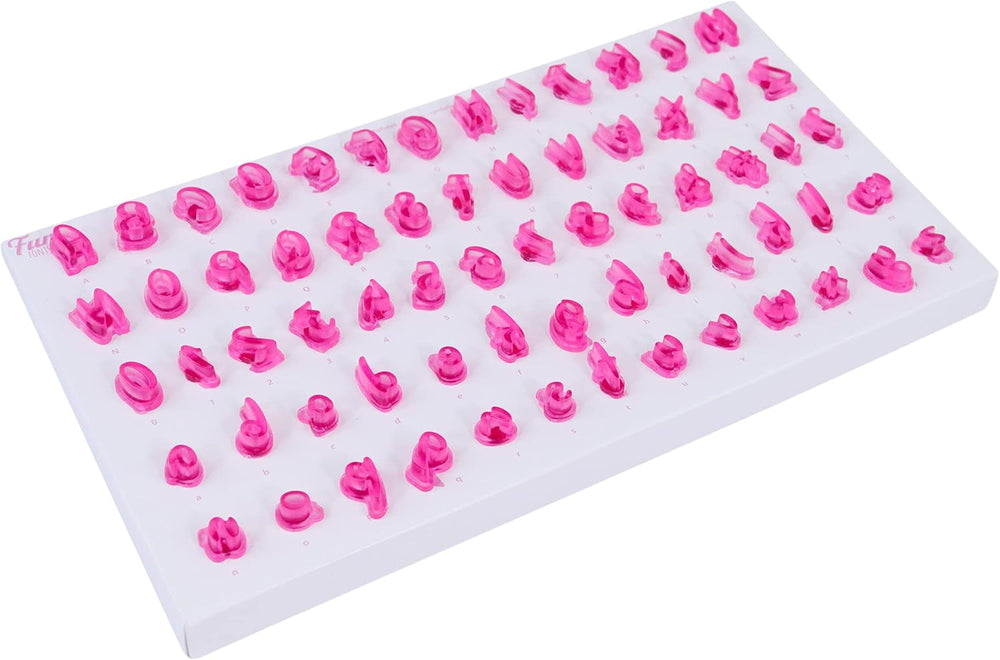 FF60 Fun Fonts - Set de ștampile pentru brioșe și fursecuri, pentru design de tort, 66 de piese, Colecția 3, Plastic