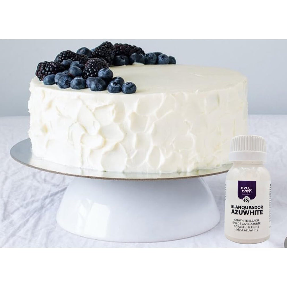 Azucren, Colorant alimentaire pour décorer gâteaux, pâtisserie, biscuits, macarons, blanc pur, colorant alimentaire concentré sous forme de gel pour crème au beurre, pâte à sucre, glaçage royal et préparations à gâteaux, 60 g
