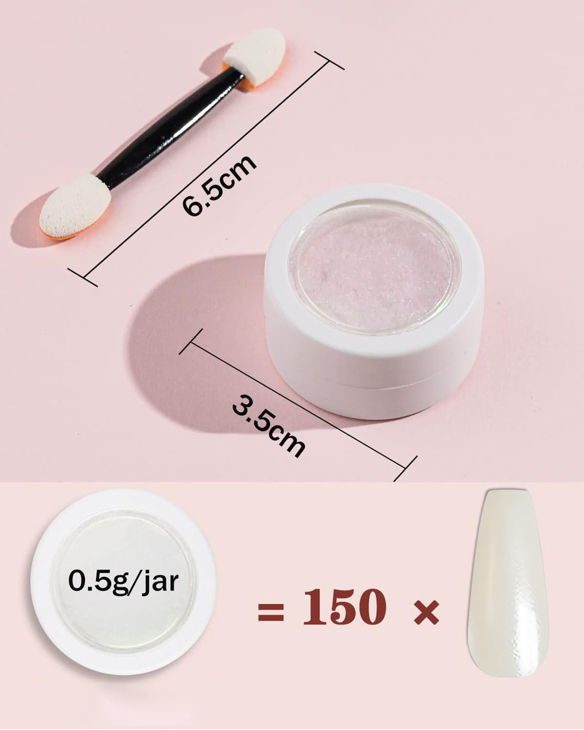 Wahrshei 6 Chrome Nail Powder, Chrome Pulver Nägel Mit Spiegeleffekt, Laser Chrome Puder, Pearl Effect Powder Für Glazed Donut Nails