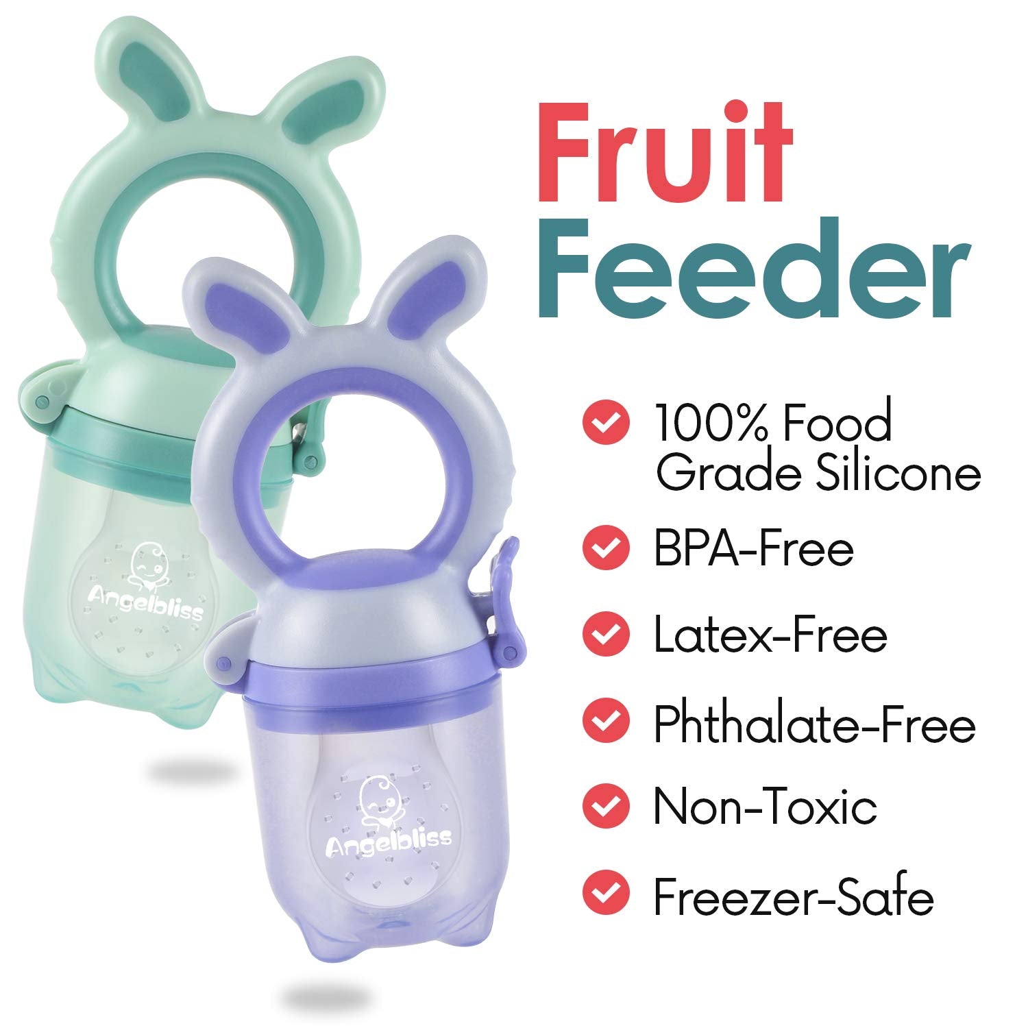 Tétine Pour Bébé/Tétine à Fruit/Tetine Grignoteuse Bebe/Tétine D'alimentation Pour Bébé - Toy de Dentition Pour Bébé, Sans BPA (Pack de 2)