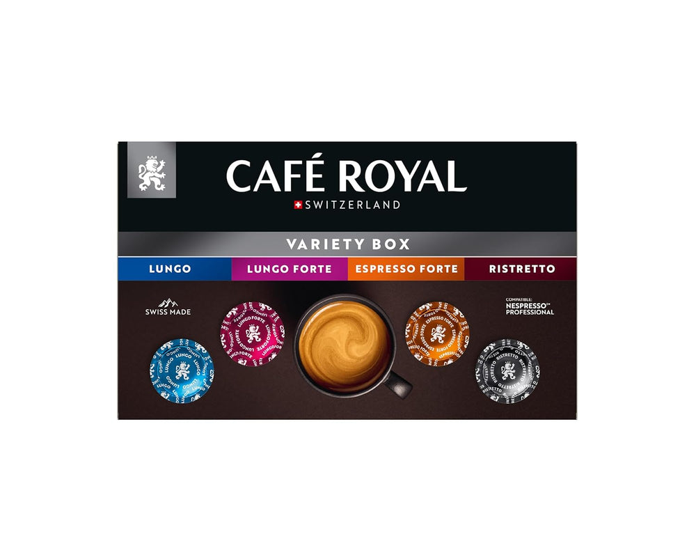 Café Royal Professional Pads, Variety Box, 40 Dosettes Nespresso (R) Professional compatibles pour le bureau et la gastronomie, Rainforest Alliance zertifiziert, 100 Prozent Arabica Kaffee