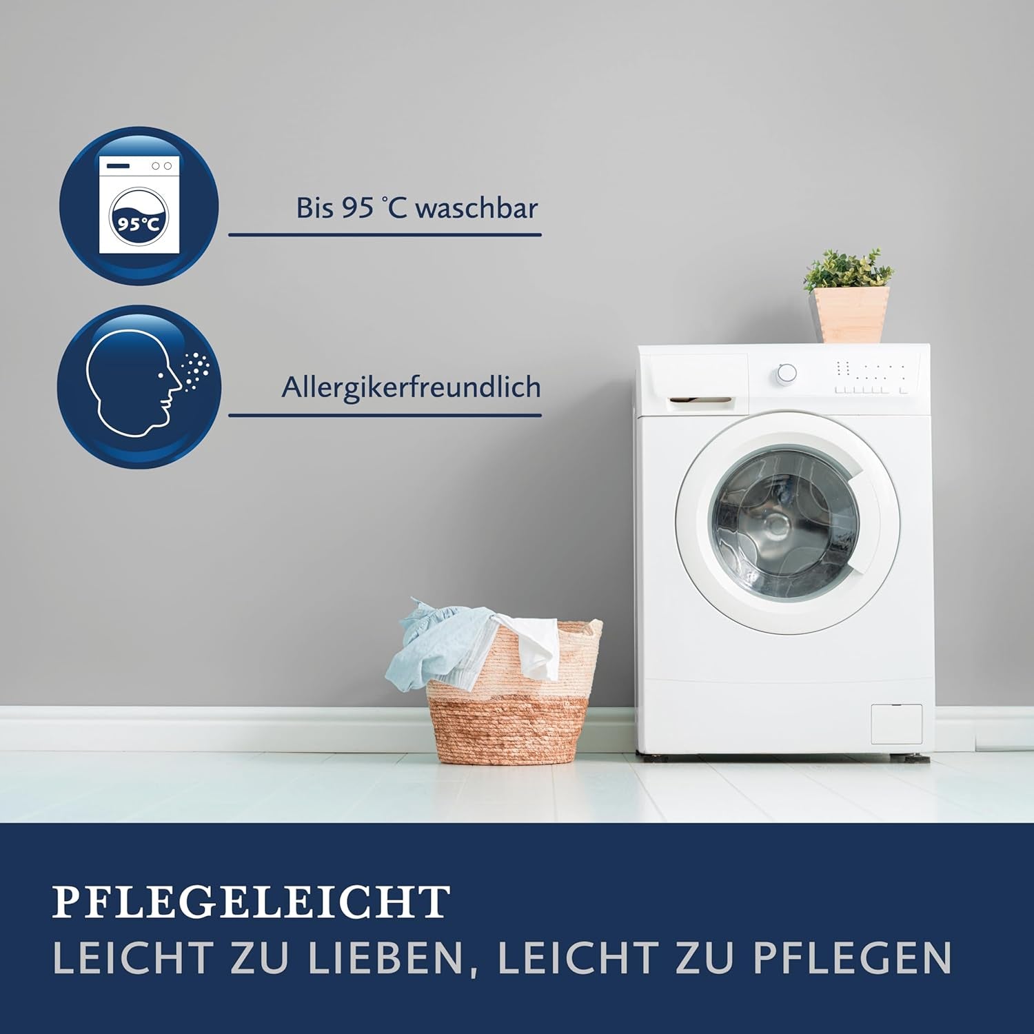Plapuma Billerbeck E22 Wash-Star UNO - plapuma all-season - 135 X 200 cm - plapuma din fibre - Magicfill® - fibre goale, 100% poliester - cu Eco Wash-Egg Plapumi si pilote Naty Shop