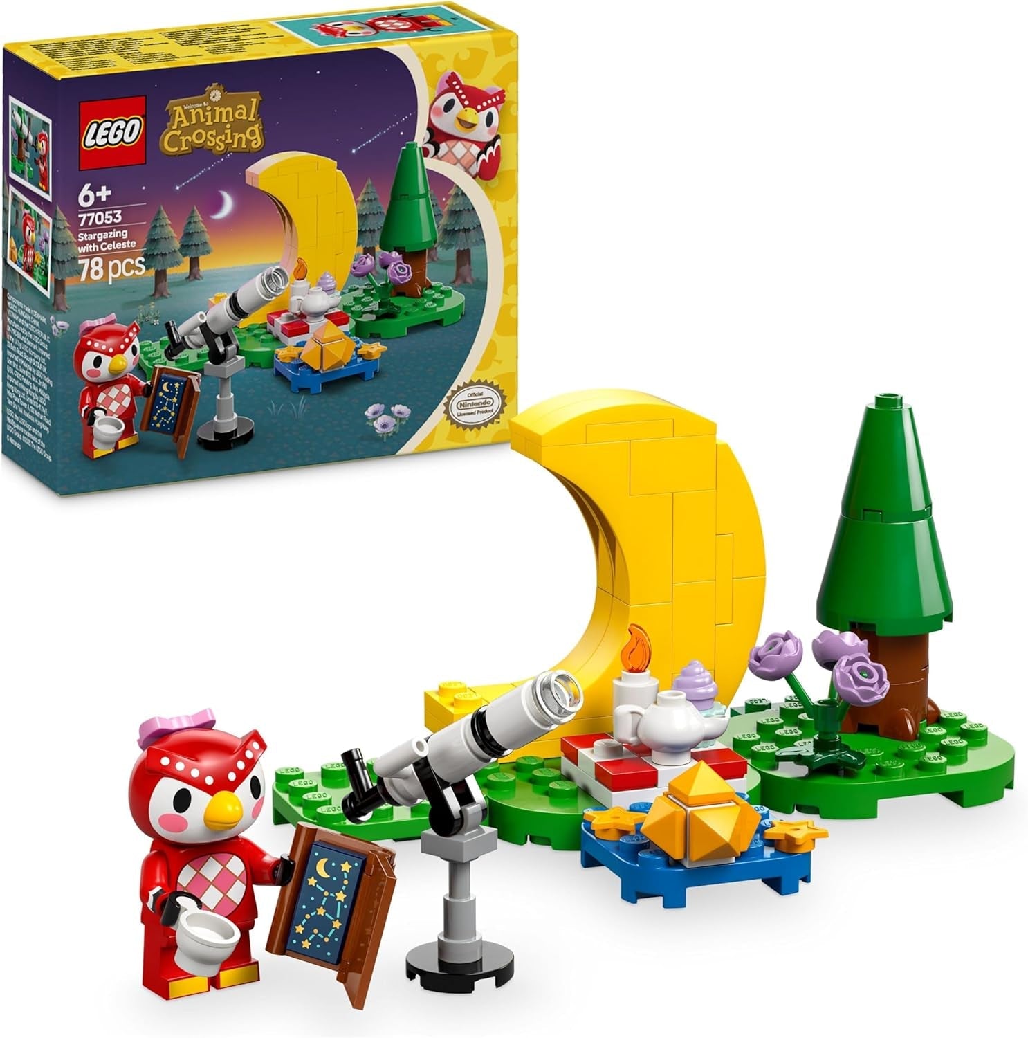 LEGO Animal Crossing Stargazing with Euphemia, ensemble de construction pour enfants, ensemble de jeu vidéo de rôle imaginatif, jouet pour filles et garçons de 6 ans, jouet figurine animale 77053 Ensembles de construction Besuche den LEGO-Store Default Title