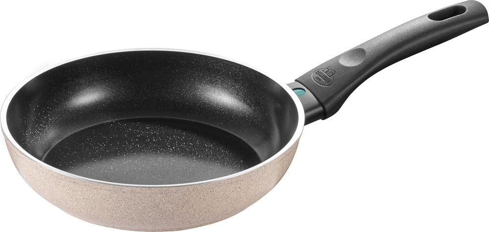 Poêle Ledro, 24 cm, aluminium, compatible induction, revêtement céramique antiadhésif, Thermopoint, fabriqué en Italie, beige Casseroles et poêles Naty Shop 20 Cm