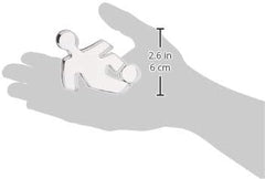 Boîte à biscuits en forme de joueur de football, env. 9 cm, argent