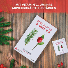 Nutra Tea Rose Musquée & Aiguilles de Pin, le thé aux aiguilles de pin contribue à renforcer le système immunitaire naturel du corps, à maintenir la fonction des reins et de la vessie, 20 sachets de thé réutilisables, thé à la rose musquée