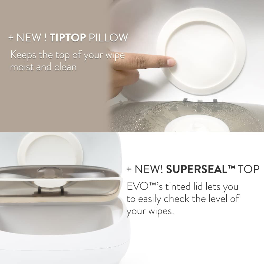 Prince Lionheart EVO Chauffe-lingettes pour bébé Lingettes humides jetables avec veilleuse chauffante Système Ever-Fresh (adaptateurs UE) 1 pièce (1 paquet)