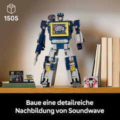 LEGO Icons Transformers : Soundwave Set pour enfants - Modellbau mit verwandelbaren Figuren inkl. Laserbeak & Ravage sovie einem Soundstein - Objet de collection et cadeau pour les fans - 10358