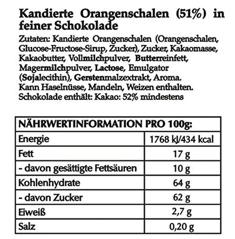 Hofbauer Vienna Orangette crue, tranches d'orange enrobées de chocolat, 1000 g