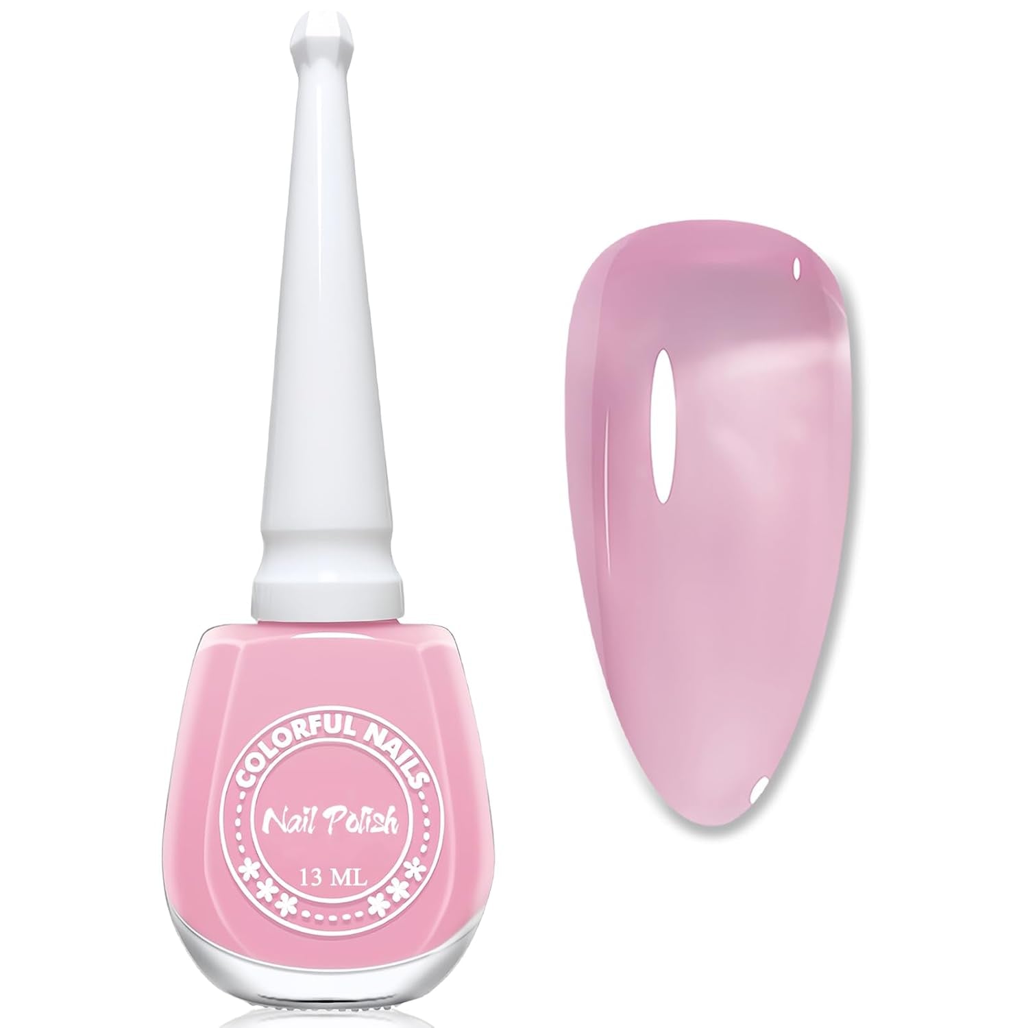 Vernis à ongles rose gelée 13 ml, séchage rapide, longue durée, naturel, translucide, régulier, sans lampe UV, pour femmes, DIY Nail Art (rose classique)