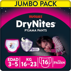 Pantalon de pyjama Dry Nites fille 3-5 ans, 1 pack (16 pièces) Naty Shop