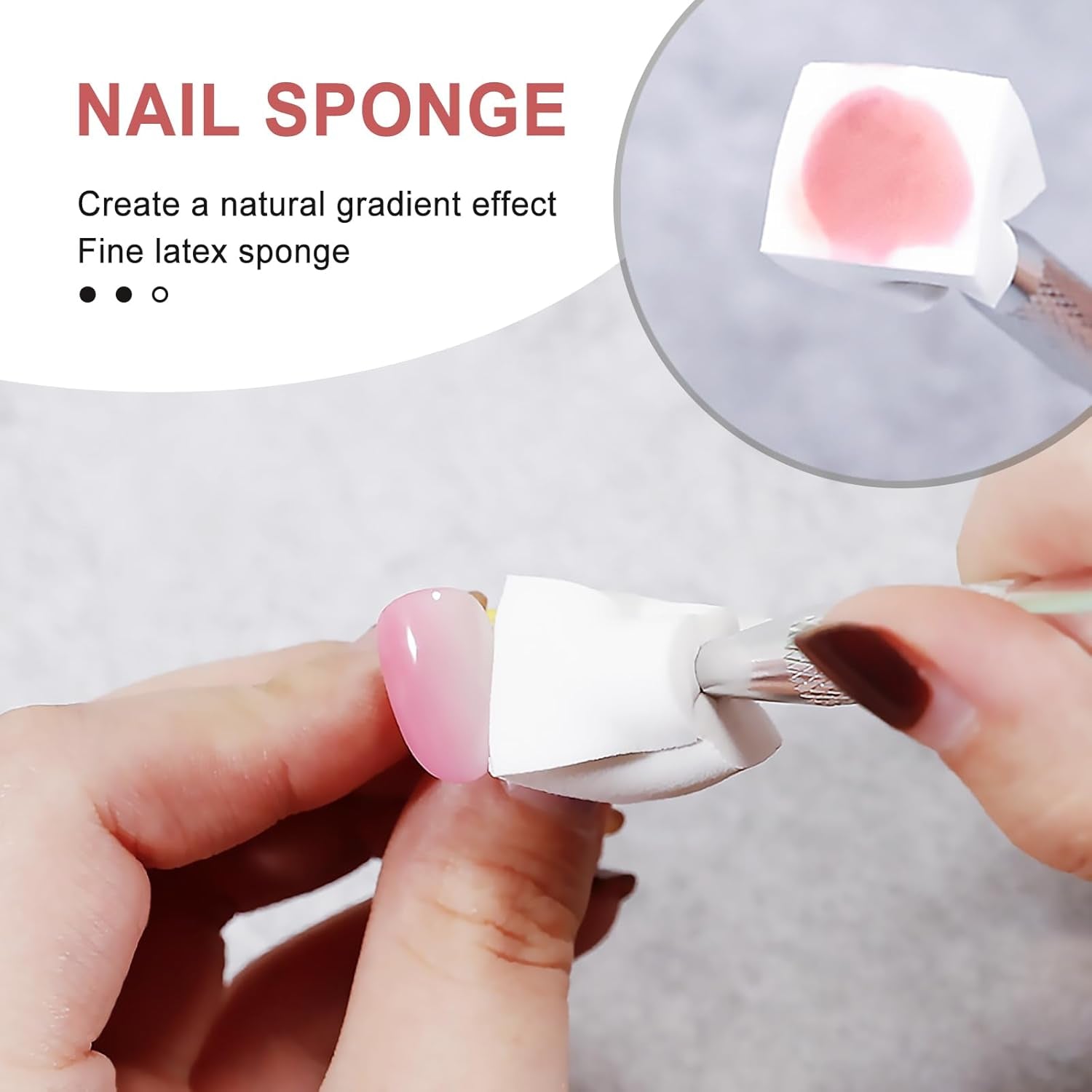 Qufiiry 200 pièces Nail Art Schwämme Mit Metallgreifer, Nagelkunst Schwammpinsel, Maniküre Zubehör Für Nägel, Um Eine Varavländ von Gradient Nail Art Patterns to Create (Blanc)
