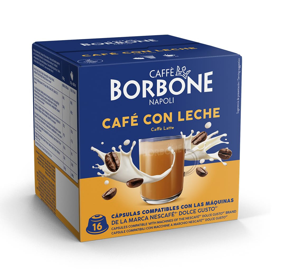 Caffè Borbone Café au Lait - 64 Kapseln - Lösliches Pulvergetränk mit Milchpulver und Instantkaffee - Compatible mit Kaffeemaschinen der Marke Nescafè®* Dolce Gusto®*