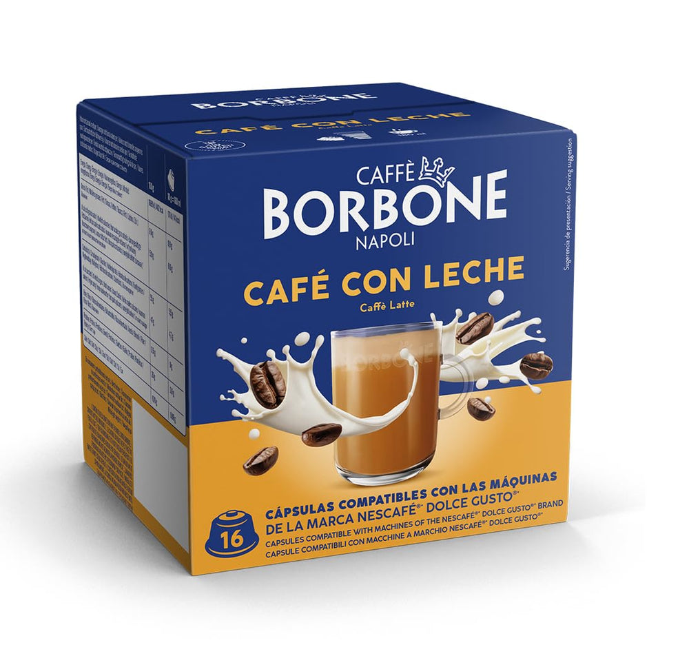 Caffè Borbone Café au Lait - 64 Kapseln - Lösliches Pulvergetränk mit Milchpulver und Instantkaffee - Compatible mit Kaffeemaschinen der Marke Nescafè®* Dolce Gusto®*