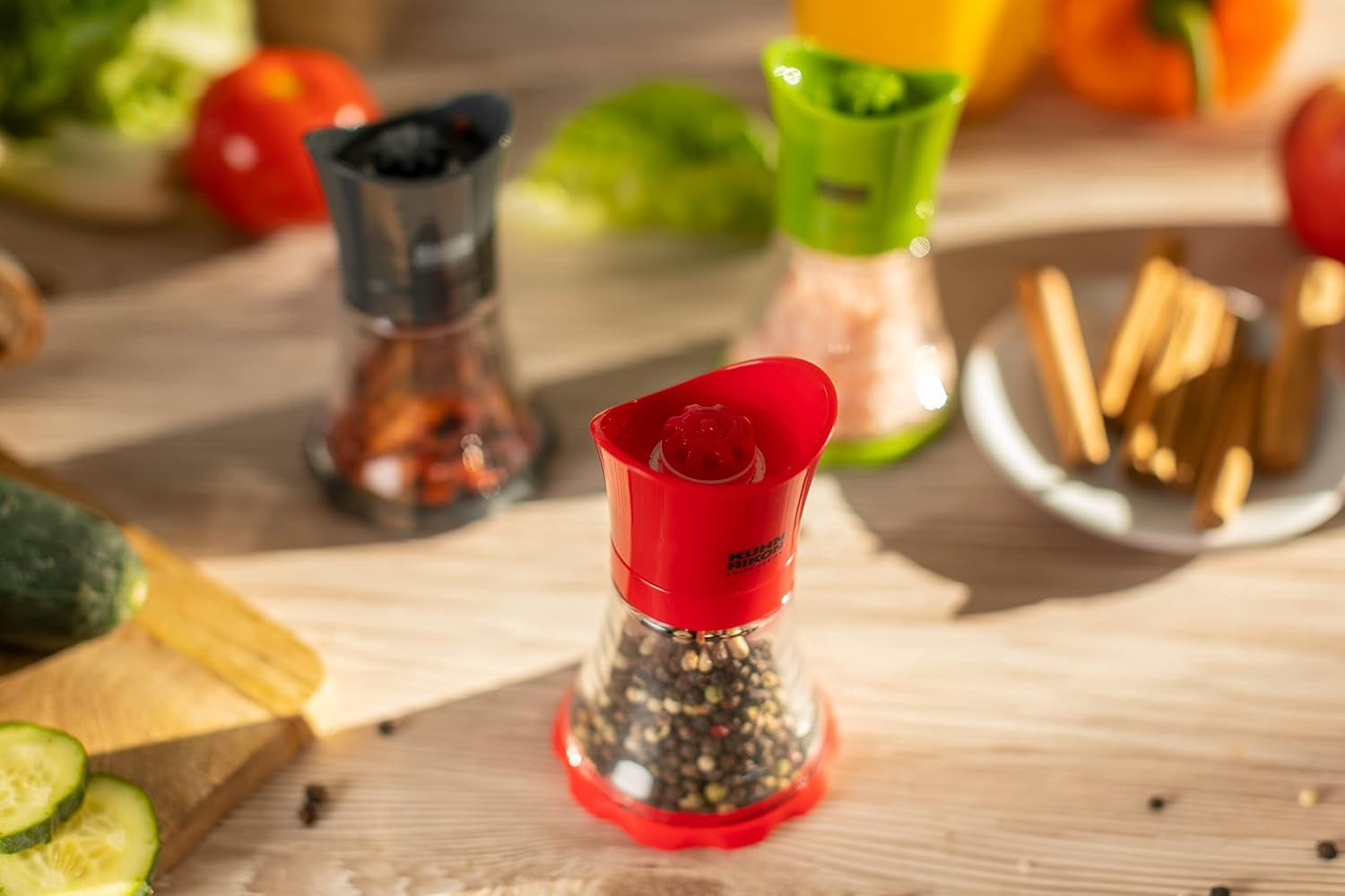 Moulin à épices KUHN RIKON Mini (vert), plastique, 12 X 12 X 8 cm Moulins et Trancheuses Naty Shop